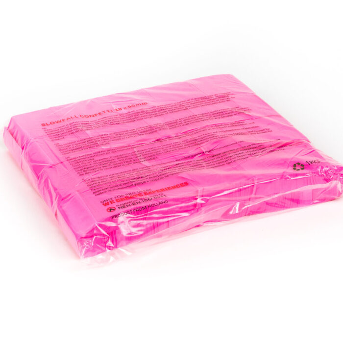 TCM FX - Lassú esésű UV Konfetti Téglalapok 55x17mm- UV Rózsaszín - 1 kg